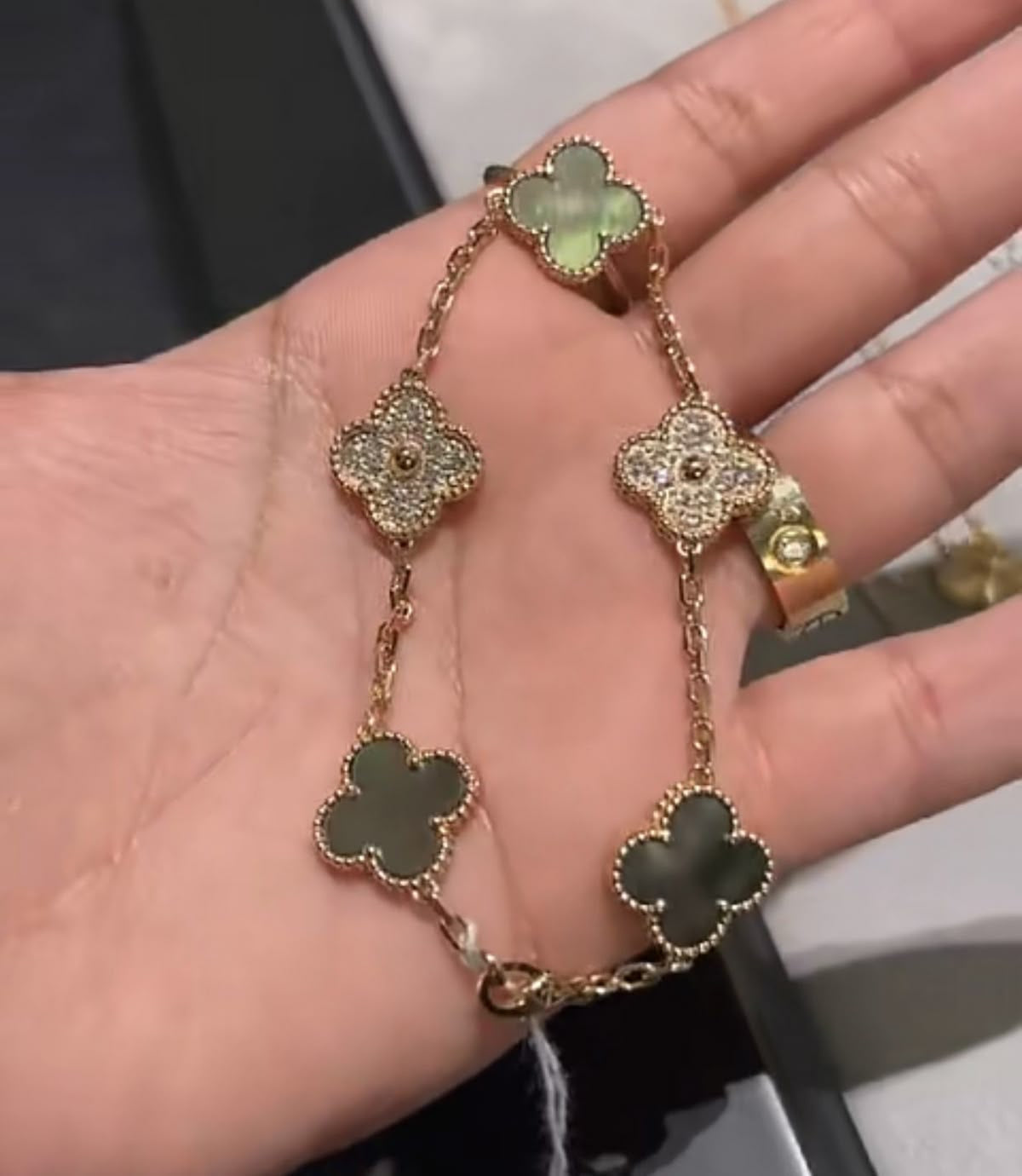 BRACELET VC TAUPE STRASS